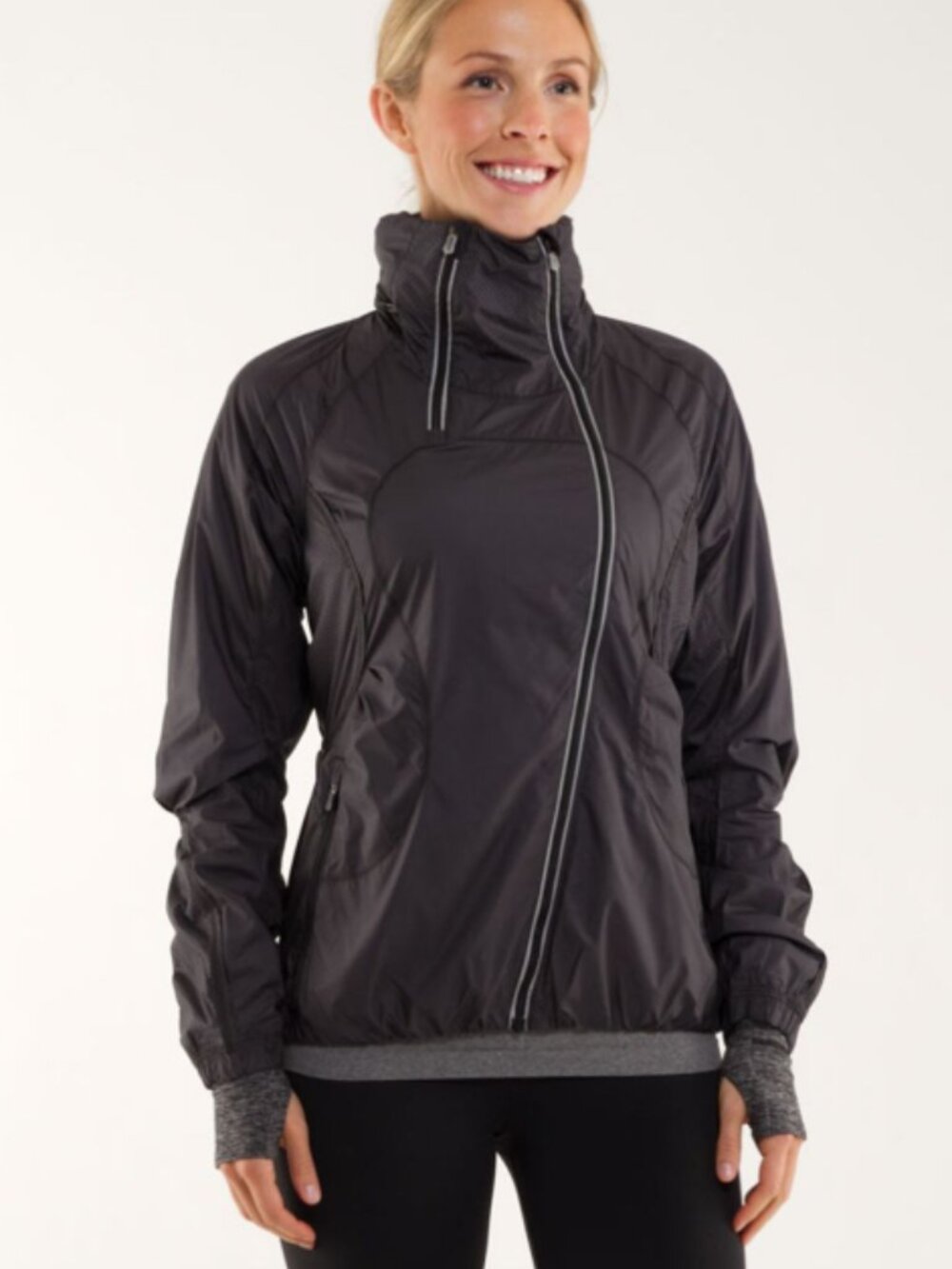 Lululemon | Women's Black Run Inspire Water-resistant hooded Jacket-Size 6